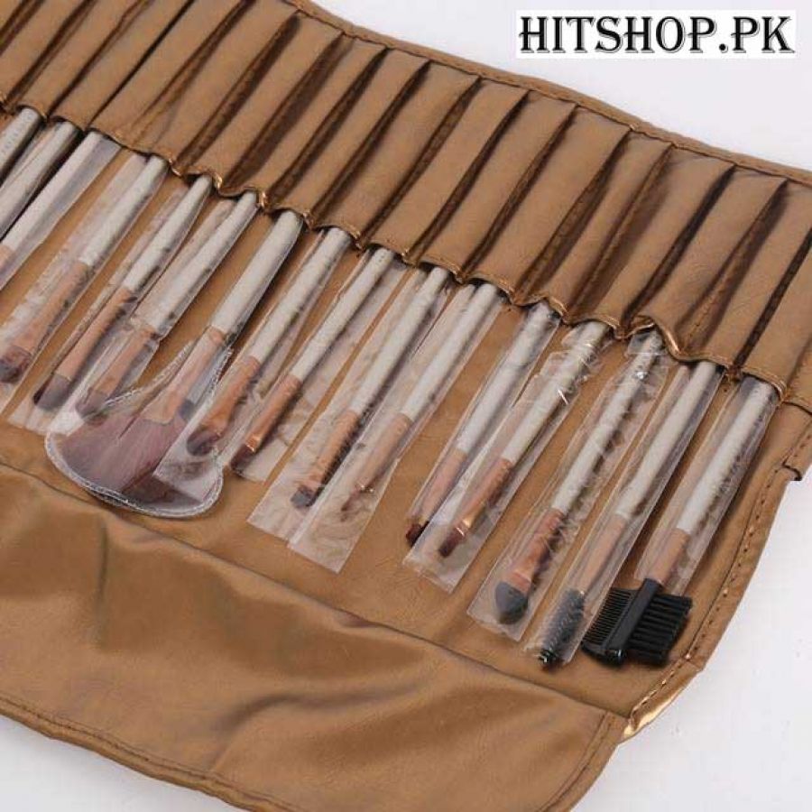 24 Pieces Naked  Brush Set With Leather Pouch
